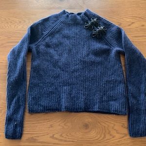J Crew Navy Sweater with exquisite beading detail Size small